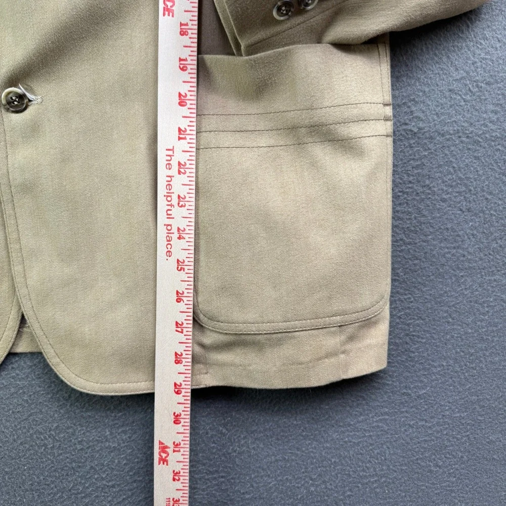 Vintage Lee Separate Lees Blazer Mens 46R Cream Blend‎ Safari Sport Coat